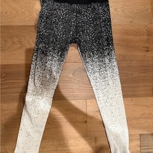 Athleta Black and White Speckled Leggings